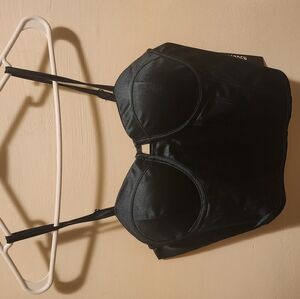 Steve Madden NYC satin bustier juniors size Large NWT dark emerald green